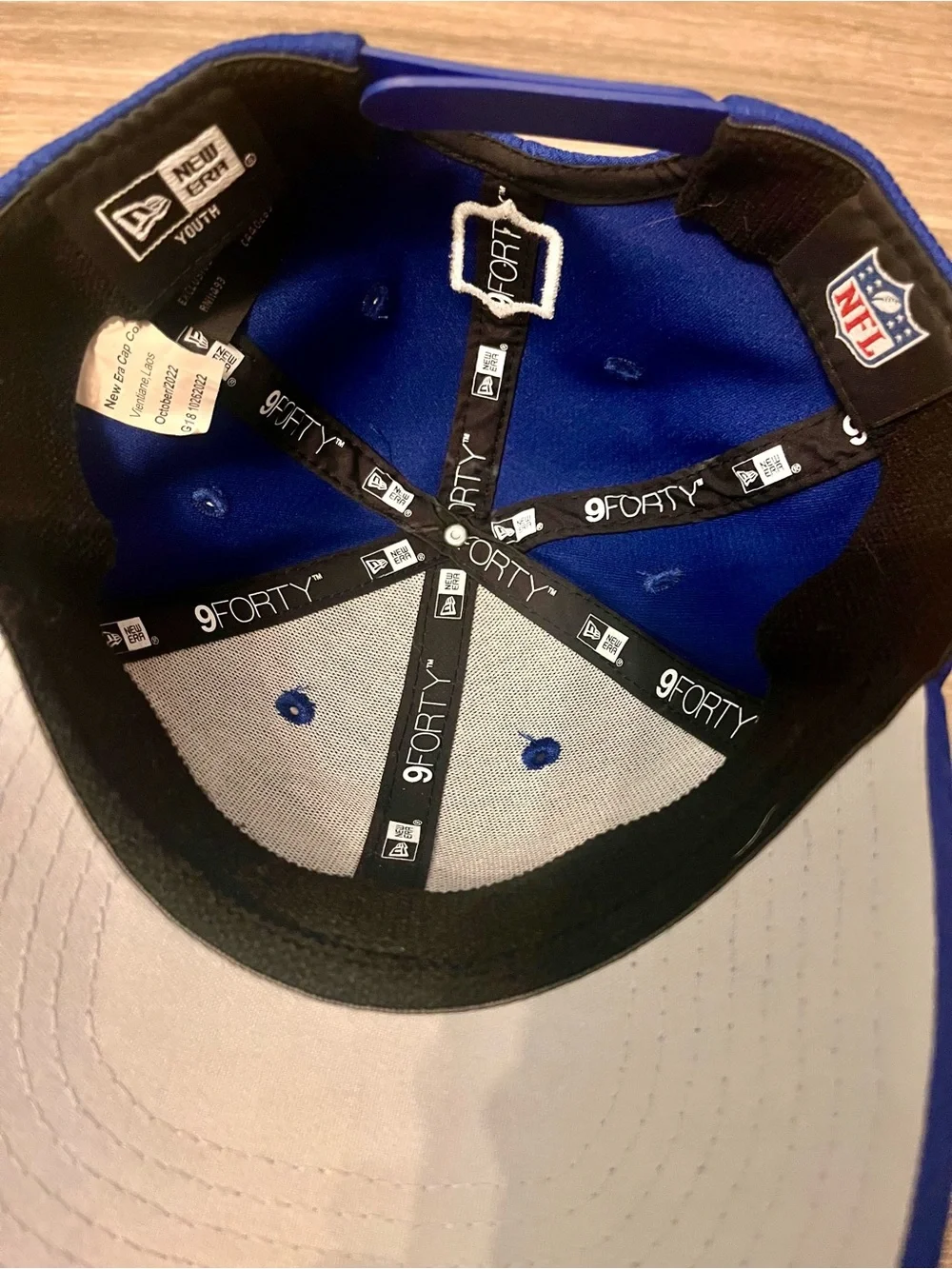 New Era Royal Blue Youth 9FORTY Cap with Red and White Logo Accents